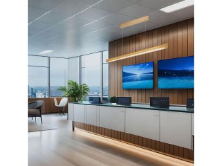 Irodai függeszthető LED lámpatest (36W) arany - változtatható színhőmérséklet - Samsung chip, opál búrával