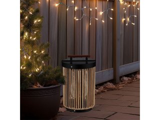 Napelemes lámpa, kötél díszítéssel, 3W LED, 3000K, távirányítóval