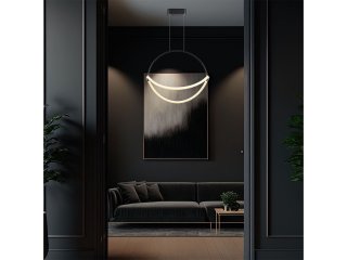Design LED csillár (16W), fekete színű - természetes fehér