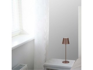 Asztali lámpa beépített LED fényforrással, érintős vezérléssel, tölthető (1.5W) meleg fehér, barna