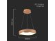 Design LED csillár (18W), fa hatású - meleg fehér