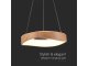 Design LED csillár (18W), fa hatású - meleg fehér