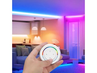 S2W+, RGB+CCT Fali FullColor szabályzó panel (4 zónás) kör alakú, elemes - fehér színű