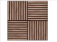 Fa hatású, hangszigetelő lamella falburkolat, filc hátlappal (50 x 50 x 1.8 cm) - bronz tölgy+fekete, 4db/csomag