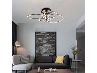 Mennyezeti designer LED lámpa (36W/4150Lumen) fekete-arany, meleg fehér