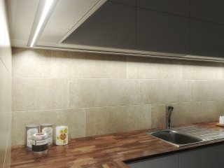 RETO Inox - Végzáróelem pultvilágító alu profilhoz (Bútorlap síkra szereléshez) műanyag