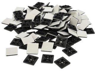 Kábelkötegelő tartó, öntapadós (100 darab) max 3.6 mm széles kötegelőhöz, fekete