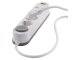Elosztó 3 aljzattal, 1 USB + 1 USB-C, PD 18W gyorstöltéssel (földelt) hosszabbító, fehér, 2 m vezetékkel, kapcsolóval