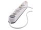 Elosztó 5 aljzattal, 1 USB + 1 USB-C, PD 18W gyorstöltéssel (földelt) hosszabbító, fehér, 3 m vezetékkel, kapcsolóval