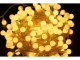 Mini gömb kültéri LED karácsonyi fényfüzér, (10m/100 LED) extra meleg fehér, 8 világítási mód