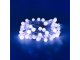 Mini gömb kültéri LED karácsonyi fényfüzér, (10m/100 LED) extra hideg fehér, 8 világítási mód