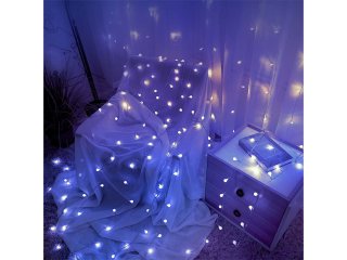 Mini gömb kültéri LED karácsonyi fényfüzér, (10m/100 LED) extra hideg fehér, 8 világítási mód