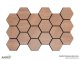 Hatszög akusztikus falpanel Petit (2.3 m2 falfelületre) - Bronz tölgy