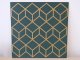 Dekorációs 3D falburkolat - geometrikus minta, zöld-arany (8 darab 50x50 cm-es lap)