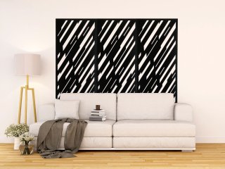 - Fali dekorpanel, sávos minta, 50x150 cm, 3 mm HDF - Antracit