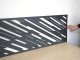 - Fali dekorpanel, sávos minta, 50x150 cm, 3 mm HDF - Antracit