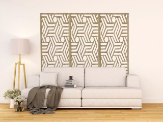 - Fali dekorpanel,  architektúra minta, 50x150 cm, 3 mm HDF - Sonoma tölgy