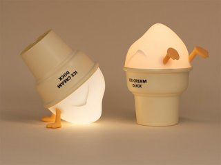 Akkus dekor LED lámpa (1W) meleg fehér + hideg fehér, jégkacsa