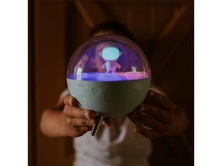 Akkus dekor LED lámpa (0,7W), meleg fehér+RGB, fehér holdmanó