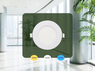 Süllyeszthető LED panel fehér (120 mm - kör) 6W - változtatható színhőmérséklet - LPL131