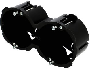 Szerelvénydoboz gipszkartonba süllyeszthető 2-es (145x75x45 mm) fekete