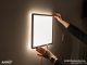 LED mennyezeti lámpa fekete kerettel, dekor háttérfénnyel, négyzet alakú (18W, 2400 lm, 4000K)