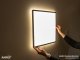 LED mennyezeti lámpa fekete kerettel, dekor háttérfénnyel, négyzet alakú (22W, 3000 lm, 4000K)