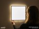 LED mennyezeti lámpa fekete kerettel, dekor háttérfénnyel, négyzet alakú (22W, 3000 lm, 4000K)