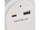 Éjszakai irányfény LED lámpa (kör) fényérzékelővel, USB-A és USB-C csatlakozóval, meleg fehér