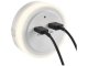 Éjszakai irányfény LED lámpa (kör) fényérzékelővel, USB-A és USB-C csatlakozóval, meleg fehér