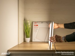 Flori LED mennyezeti lámpa - dekor háttérfény, fehér keret, négyzet alakú (18W/1800 lumen/4000K)