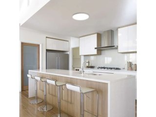 Flori LED mennyezeti lámpa - dekor háttérfény, fehér keret, kör alakú (22W/2200 lumen/4000K)