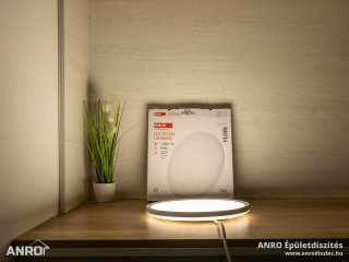 Flori LED mennyezeti lámpa - dekor háttérfény, fehér keret, kör alakú (18W/1800 lumen/4000K)