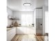 Flori LED mennyezeti lámpa - dekor háttérfény, fekete keret, kör alakú (18W/1800 lumen/4000K)