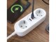 Elosztó 2-es (2 földelt), 2 USB-A + 1 USB-C, fehér hosszabbító 1,4 méter vezetékkel