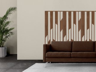 - Fali dekorpanel, trapéz minta, 50x150 cm, 3 mm HDF - Dió