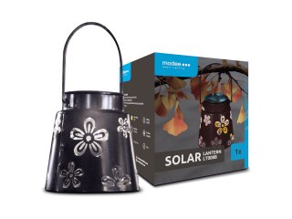 Kerti napelemes szolár LED lámpa (11,5x11 cm) fekete - meleg fehér