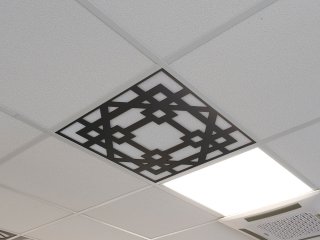 Mennyezeti kazettás dekorpanel, pillér, 595x595 mm, 3 mm HDF - Antracit