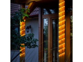 Napelemes kültéri LED fénykábel (4.9m/50 LED) meleg fehér