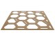 Mennyezeti kazettás dekorpanel, hexagonok, 595x595 mm, 3 mm HDF - Dió