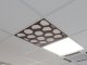 Mennyezeti kazettás dekorpanel, hexagonok, 595x595 mm, 3 mm HDF - Dió