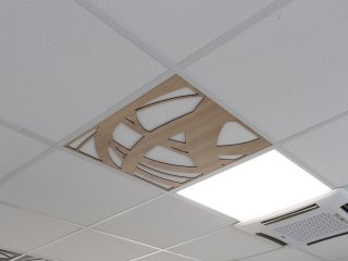 Mennyezeti kazettás dekorpanel, hullámzás, 595x595 mm, 3 mm HDF - Sonoma tölgy