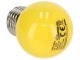 Színes LED lámpa E27 (1W/270°) Kisgömb - sárga