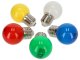 Színes LED lámpa E27 (1W/270°) Kisgömb - sárga