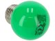 Színes LED lámpa E27 (1W/270°) Kisgömb - zöld