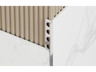 NOX Prémium szögletes élvédő - inox, tükör ezüst 10mm/270cm