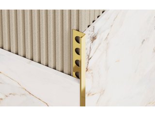 NOX Prémium szögletes élvédő - inox, tükör arany 10mm/270cm