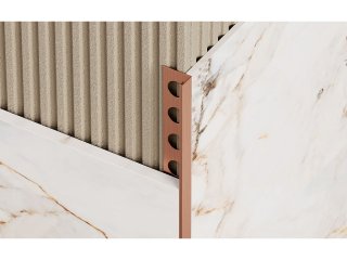 NOX Prémium szögletes élvédő - inox, szálcsiszolt rosegold 10mm/270cm