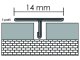 NOX Rozsdamentes acél T-profil, burkolatváltó (14 mm) inox - 250 cm