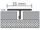 NOX Rozsdamentes acél T-profil, burkolatváltó (25 mm) inox - 250 cm